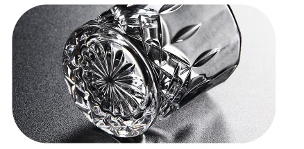 11oz High quality barware elegant drinking cups engraved diamond bottom crystal cut glass cup whiskey glass Tumble