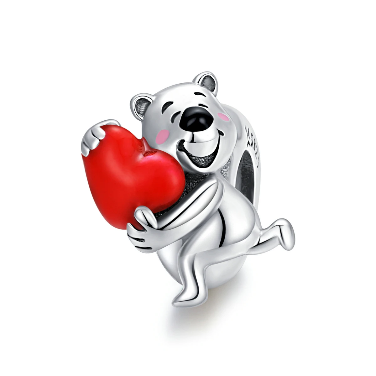 

BAMOER Polar Bear with Heart Beads for Women Jewelry Making 925 Sterling Silver Charm fit Original Bracelet or Bangle SCC1610