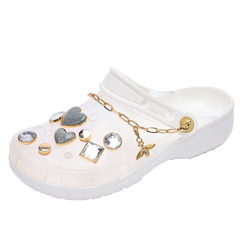 

Fashionable summer female sandals casual web celebrity flat sandals Korean transparent slippers manufacturer direct sale, White