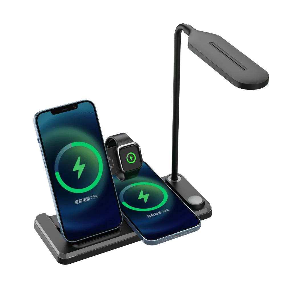 

Led Desk Lamp With Wireless Charger Usb Charging Port Dimming Multifunctional Desk Lamp With Adapter, White black