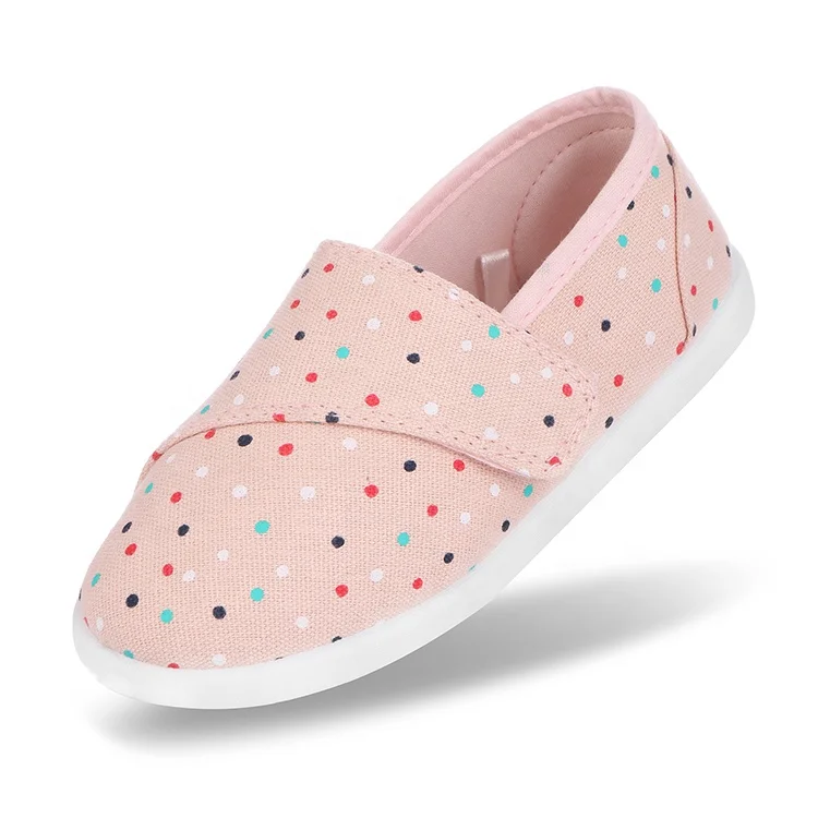 

Josiny Toddler Causal Canvas Sneakers for Girls Boys Casual Slip On Loafers-Polka Dots, Pink