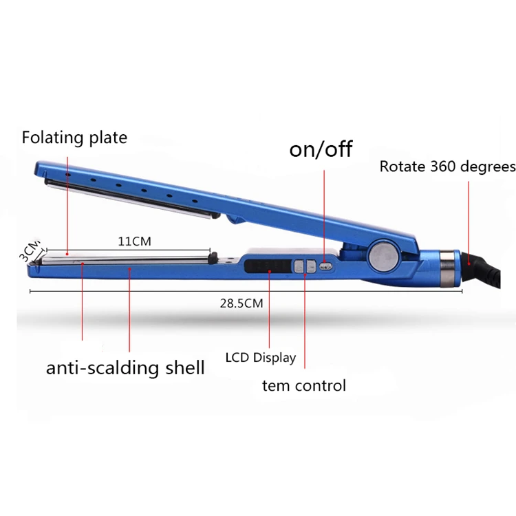 
New 110-240V stainless titanium professional irons travel flat iron private label tools nano hair straightener 