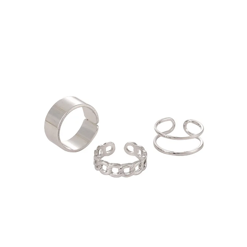 

Factory Direct Sales 3 pcs/set Knuckle Rings Best Selling Geometric Open Finger Rings, Gold /silver