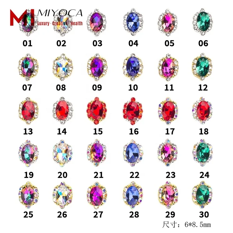 

MIYOCA Different Shape Colorful AB Iridescent 3D Crystals Diamonds Large Rhinestones for Nail Art Beauty Design DIY Decoration
