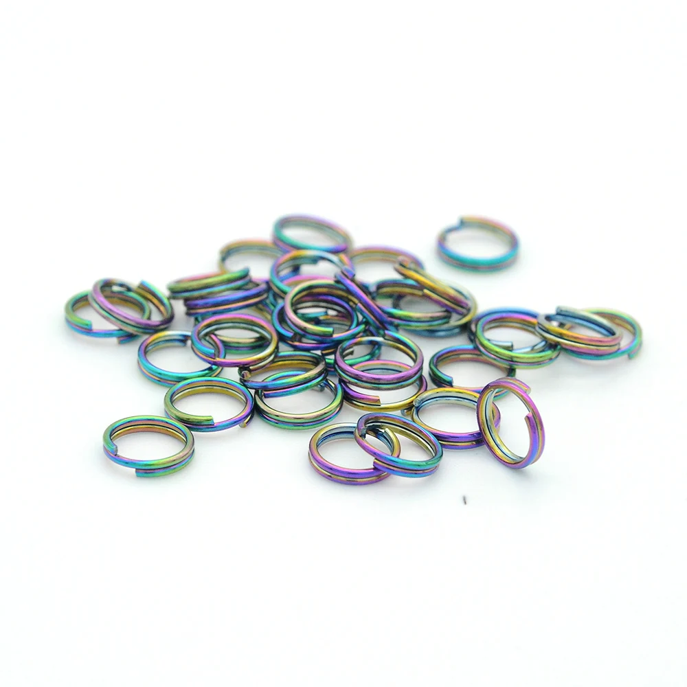 

Pandahall 304 Stainless Steel Rainbow Multi-color Split Rings