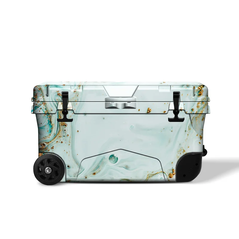 

50QT Portable Beach Picnic Camping Fishing Hard Cooler Box with Wheels Keeping Ice for 5 Days, Solid color or custom color