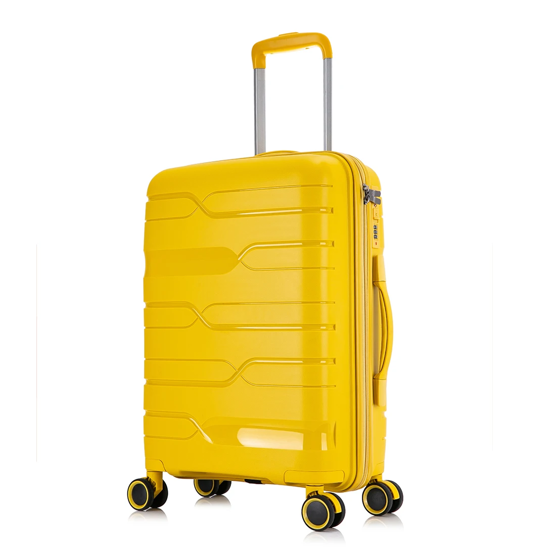 

Promotional gifts Classical Strip PP Suitcase Carry On Cabin Size Travel Business Trolley PP Luggage