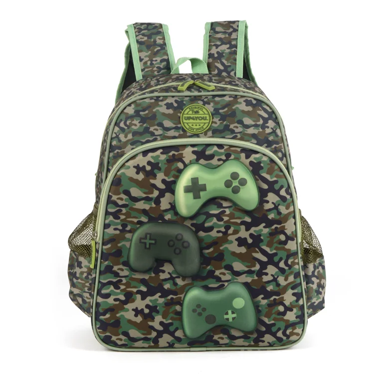

Simple Army Green Multi-layer Teenage Fashion Unisex School Backpack Bags, Picture