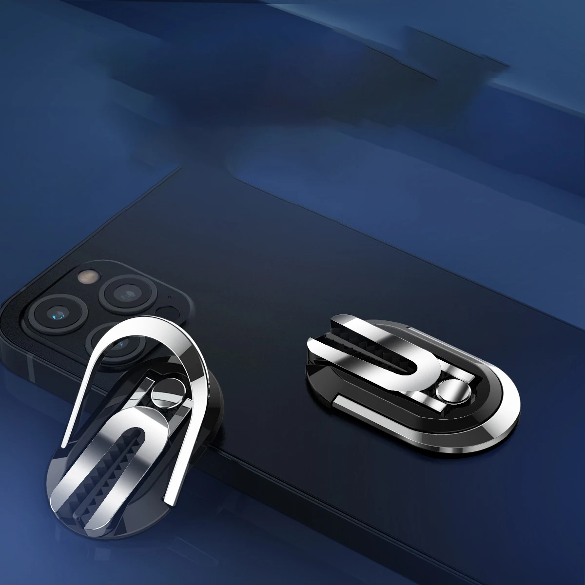 

INS Multi-functional elliptical general alloy car air outlet three-in-one phone ring buckle, Customized