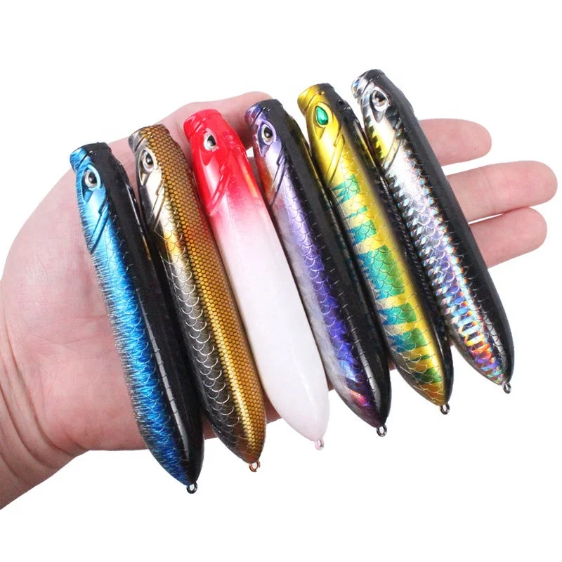 

OEM and On Stock Floating Pencil Fishing Lure 10g 14g Artificial Hard Bait Popper Pencil Hard Lure, 6 colors