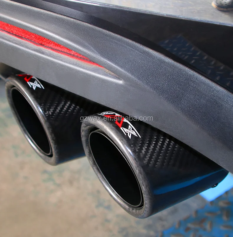 Performance Exhaust Tail Pipe with Carbon Fiber Tip Dual Exhaust Tips For VW Touareg 2018-2022`Carbon Fiber Muffler Tailpipes