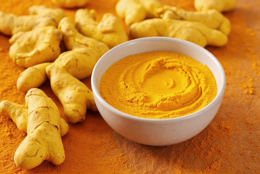 Turmeric tea ingredients including fresh turmeric, ginger, black pepper, and lemon
