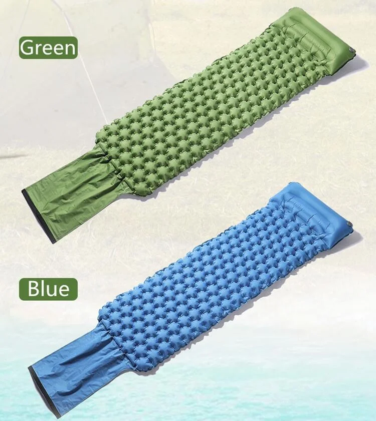 

Foot Press Air Pads Camp Sleep Pad Sleepingo Camping Backpacking Insulated Lightweight Hiking Inflatable Sleeping Mat, Green/blue (customizable)