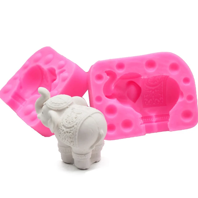 

3D elephant three-dimensional silicone resin mold cake chocolate mold, Pink