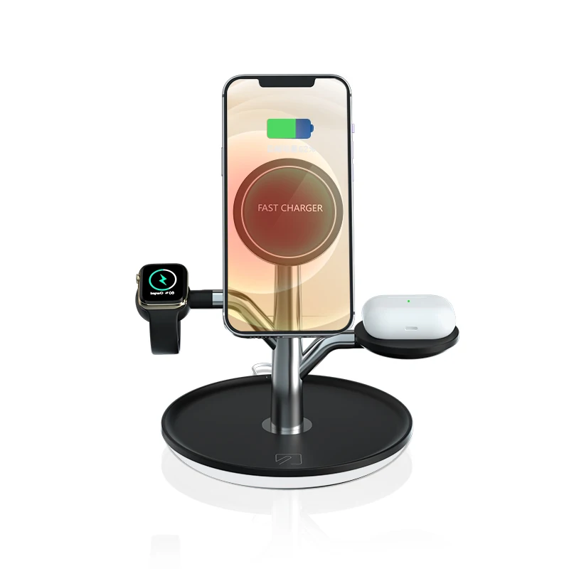 

3 in 1Wireless Charger 3 in 1 Factory Fast Charger Wireless Charging Dock Qi 3 in 1 Wireless Charging Stand Phone Holder
