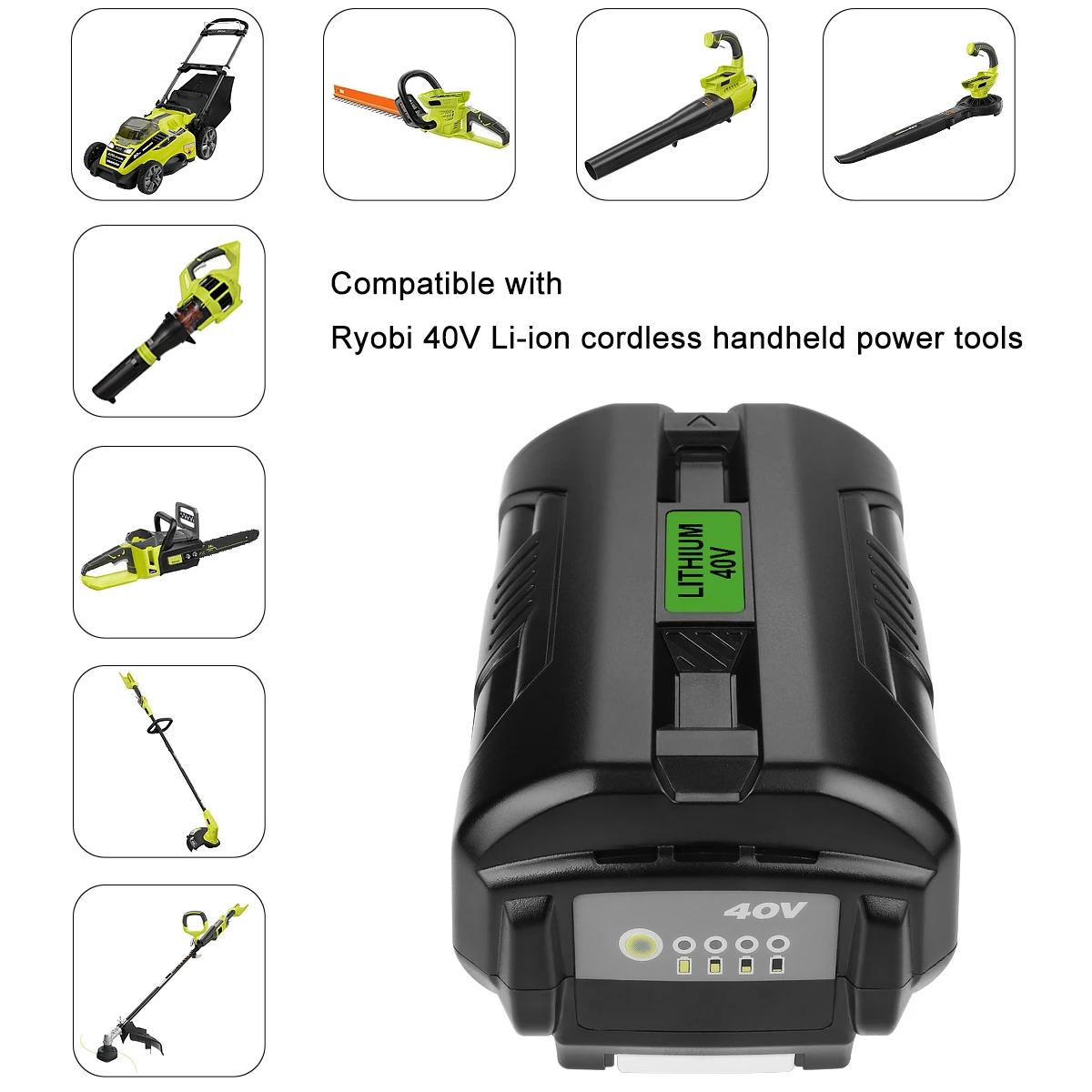 Ship From Usa 40v 6.0ah Lithium Ion Power Tool Battery Fit For Ryobi