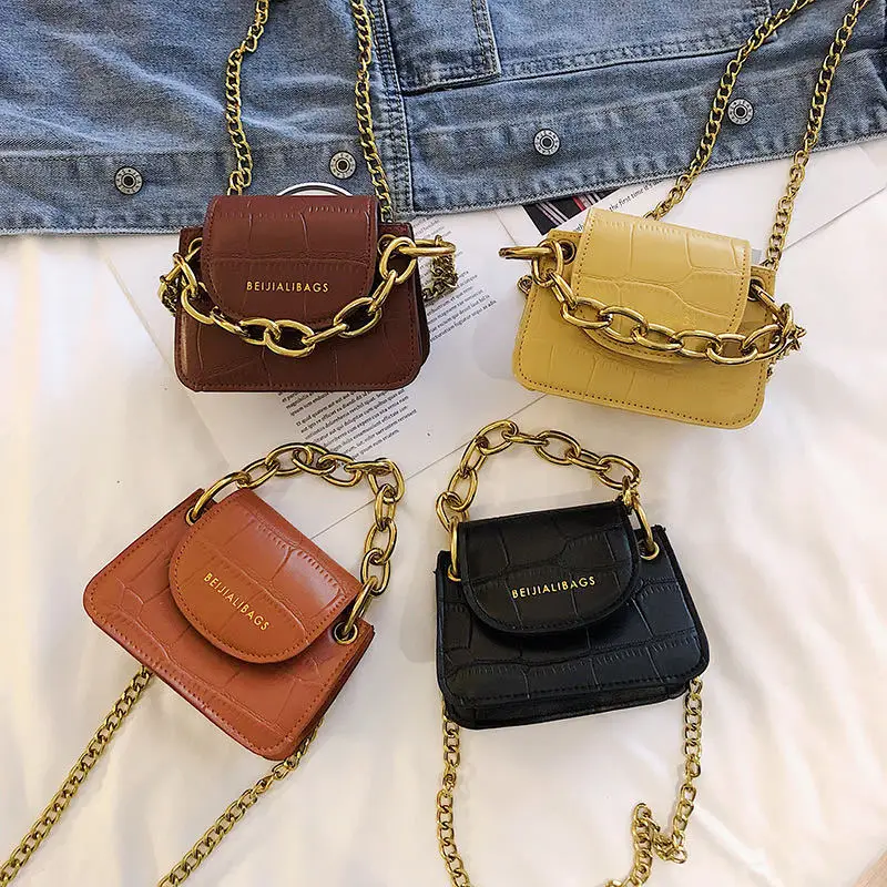 

Cute Mini Crossbody Bags For Women 2020 Crocodile Pattern Casual Vintage Messenger Shoulder Bag Female Travel Lipstick Totes