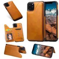 

Hot Selling for iPhone 11 Pro max Slim PU Leather Back Cover Wallet Case with 3 Cards Slots