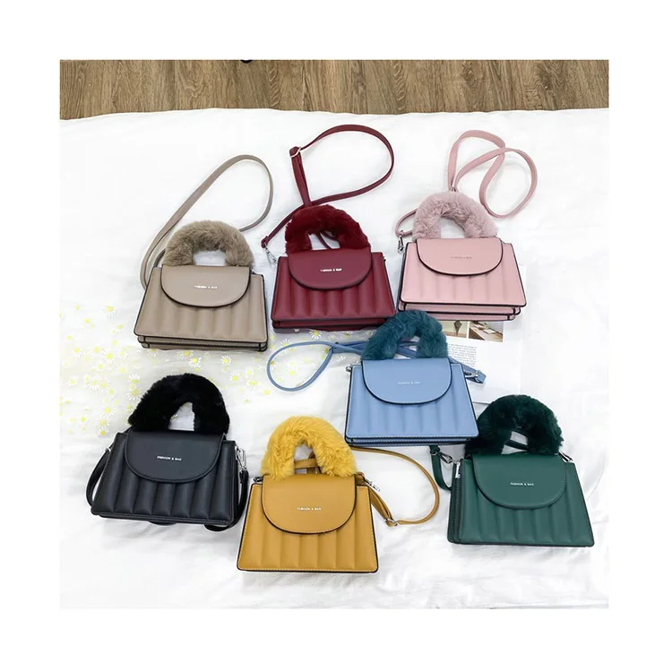 

Luxury Striped Handbag Designer Plush Handle Shoulder Bags Female Streak Letter Crossbody Purse Luxury Texture Bolsa