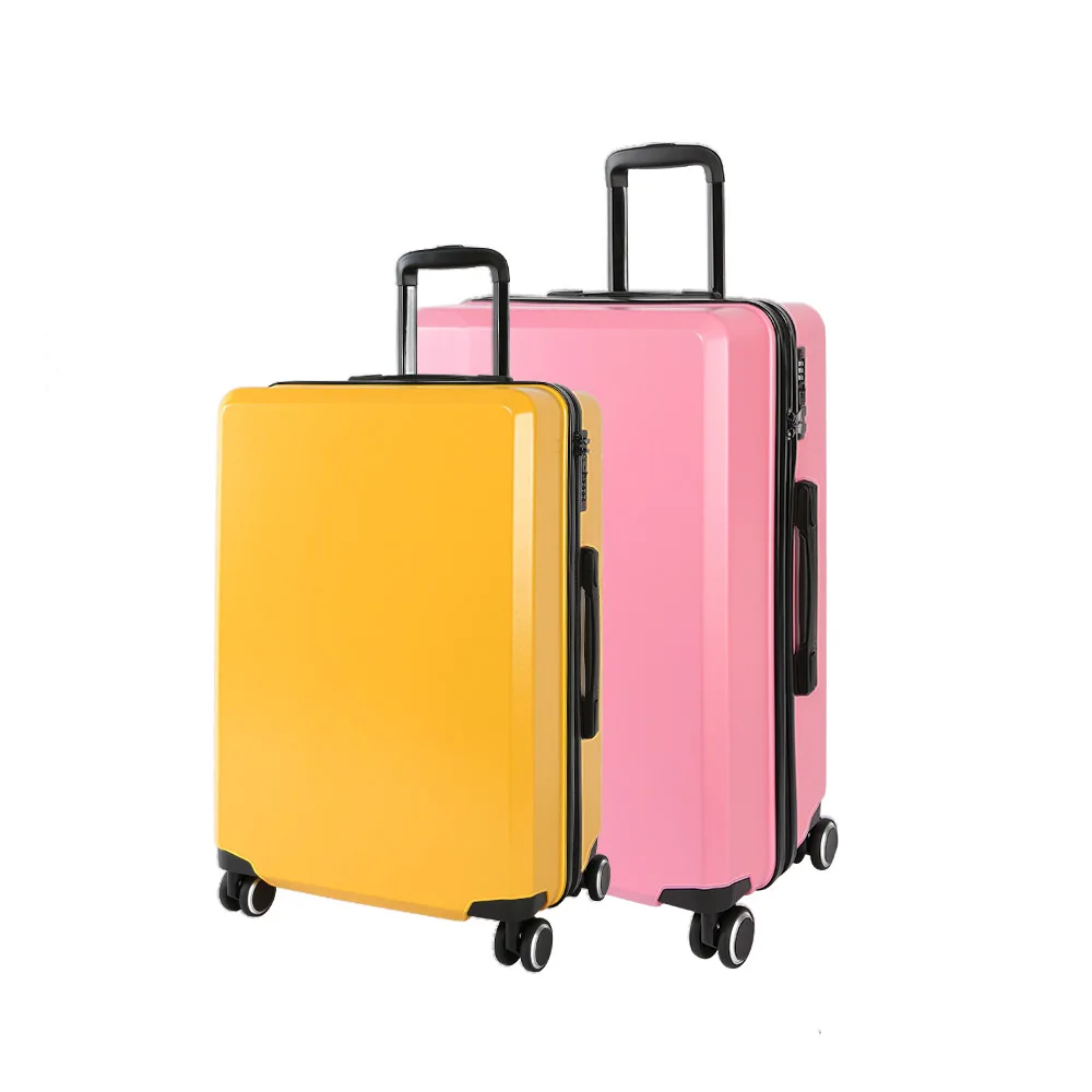 

2021 new style printed luggage case propular valise pour femme Colorful trolley spinner box suitcase, Yellow pink