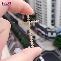 

silver gold crystal stone jewelry cross pendant necklace for man and women