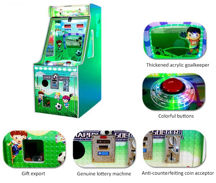 Threeplus coin pusher game happy soccer 3 machine kids football shooting