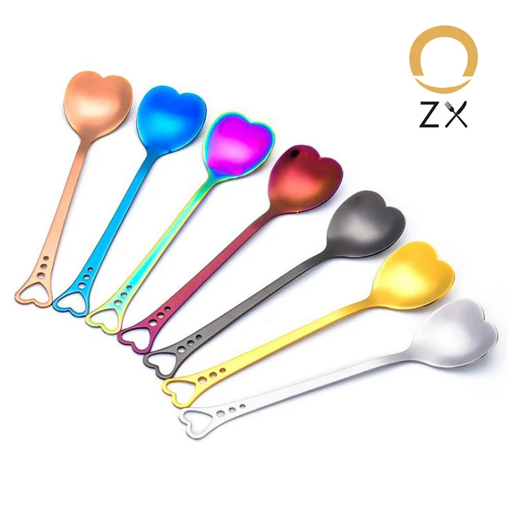 

Heart-Shaped creative stainless steel stir spoon set heart coffee spoon Dessert Tea spoon