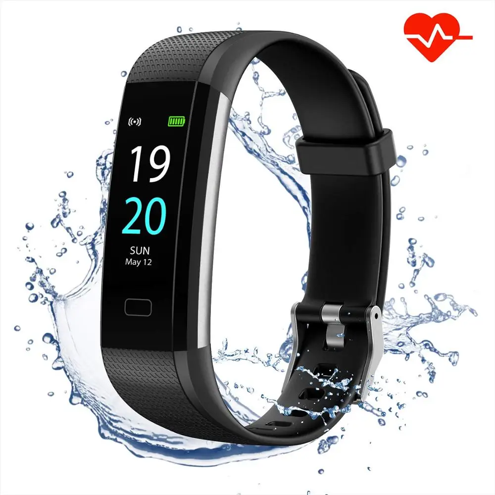

S5 IP68 Waterproof Heart Rate Smart Bracelet Blood Pressure Oxygen Monitor Color Screen Activity Fitness Tracker Smart Bracelet, Black, blue, red, purple, green