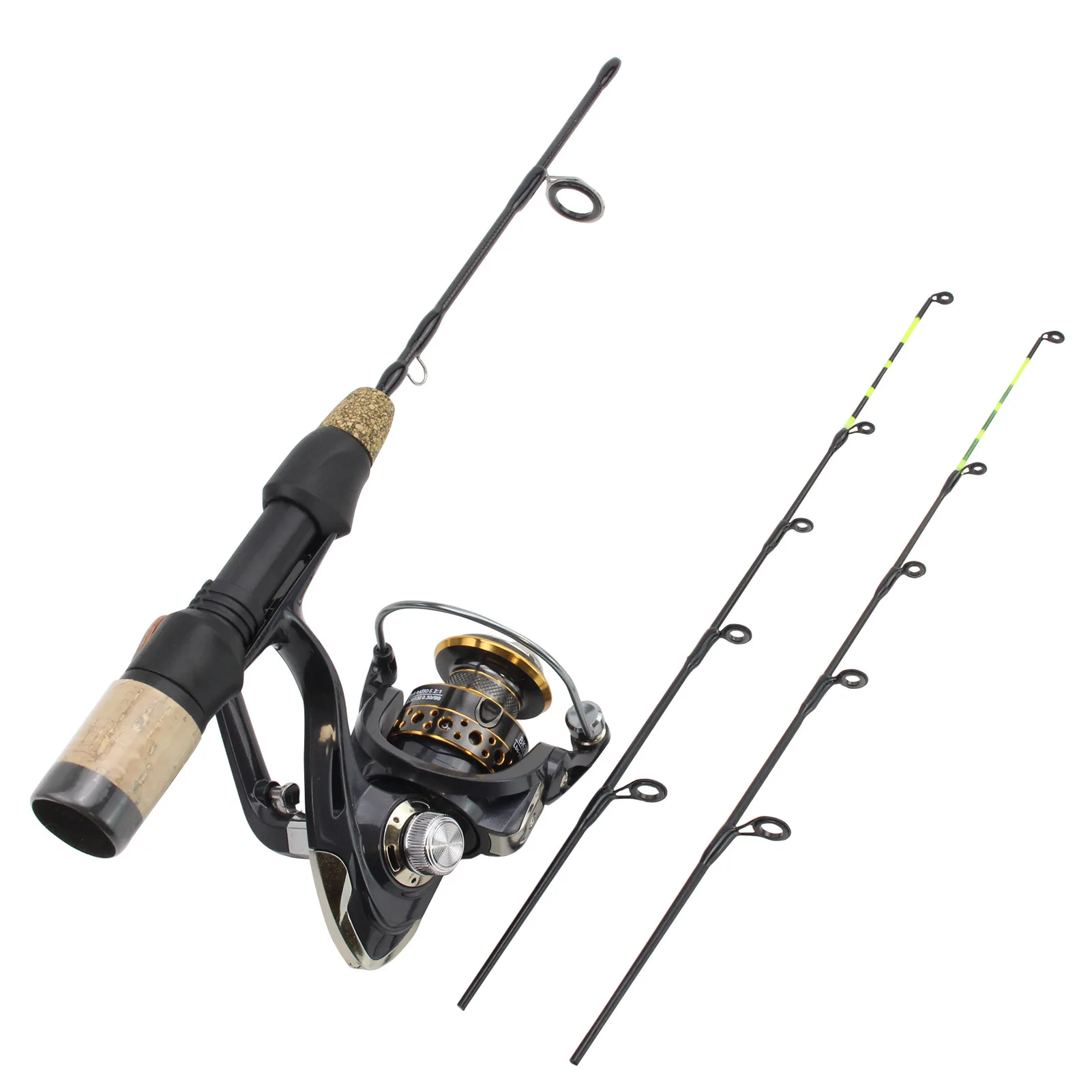 

Jetshark 60cm 2 Tips Rod Reel Combos Winter Ice Fishing Rod Fishing Reel set Fish Pole Tackle Carbon pole Ice fishing Rods