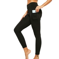 

High waist yoga fitness pants pocketed leggings with pockets women
