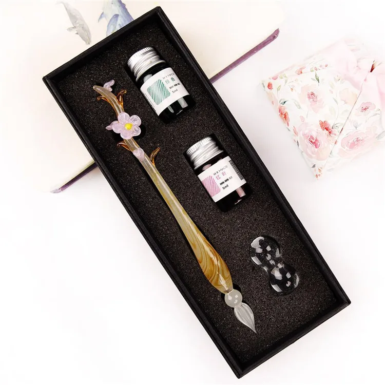 
Hot Selling Signature Overvalue Crystal Glass Dip Pen Wholesale Handmade Dip Pen and Ink 