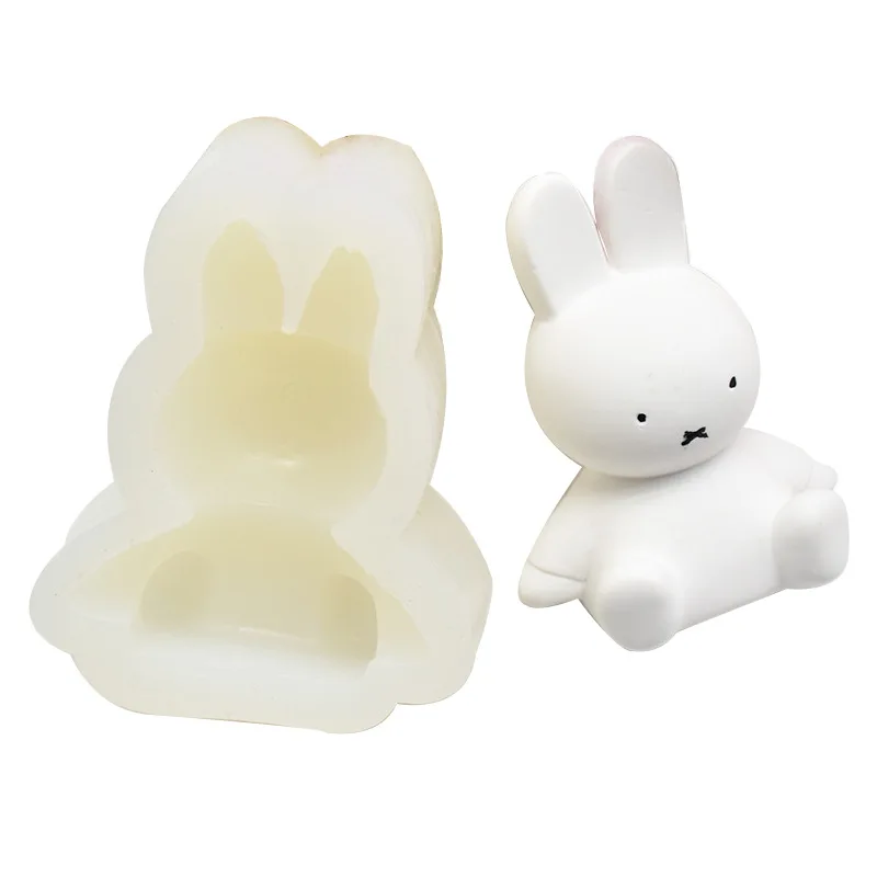 

DIY Baking Mold Small Miffy Rabbit Car Aromatherapy Accessories Dripping Cake Chcolate Decoration Clay Silicone Mold