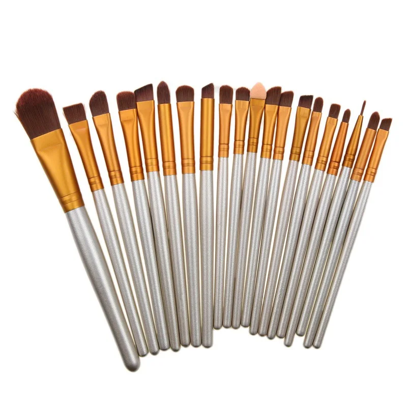 

HZM 20PCS Custom Label Eye Makeup Brush set Cheap Price free sample Eyeshadow cream Corner brow lash brushes tools, Pink, blue, black