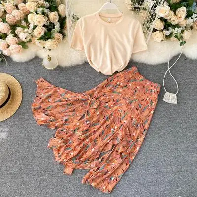 

2020 Summer Two Piece Skirt Set Women Two Piece Skirt And Tops