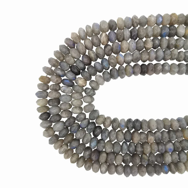 

5x8MM Faceted Natural Labradorite Rondelle Findings Jewerlry Making Gemstone Beads, 100% natural color