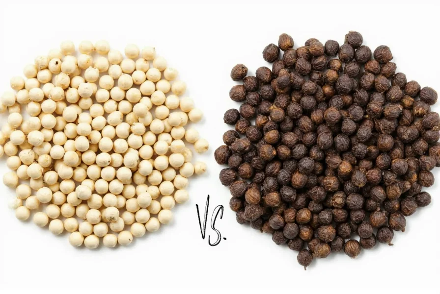 difference between white pepper and black pepper