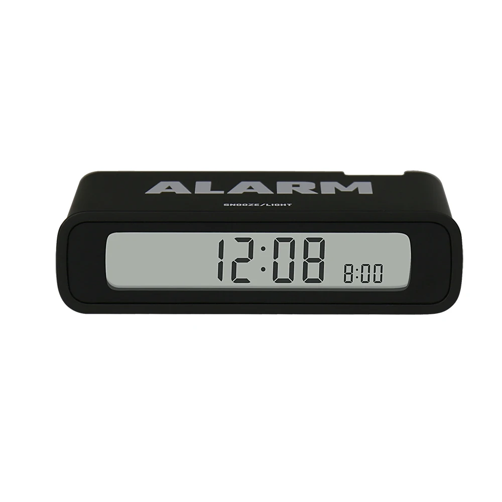 

Current time snooze desk clock with nightlight Illumination function home kids Table 360 degree flip alarm clock