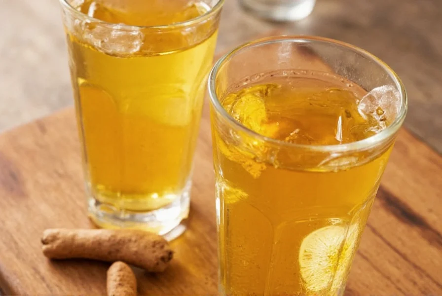 Turmeric ginger tea ingredients including fresh roots and black pepper