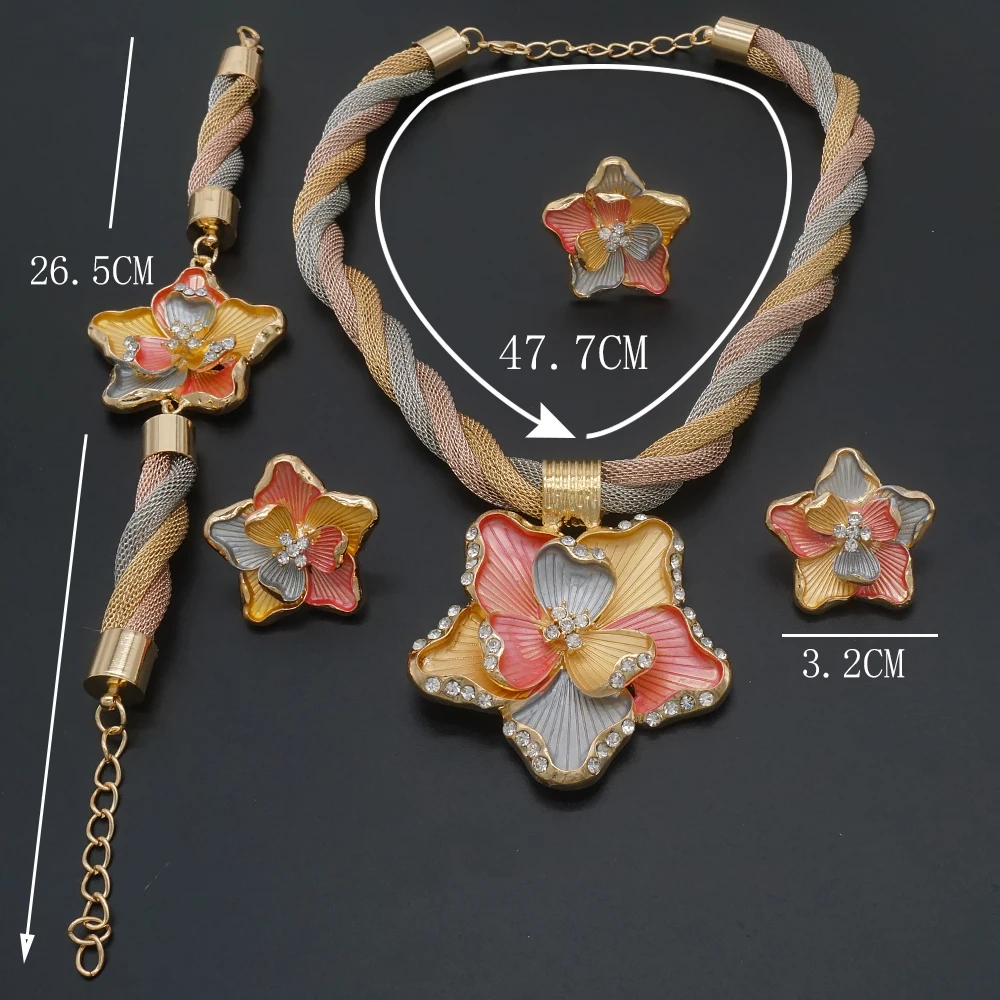 

African neckless sets wholesale high quality jewelry necklaces sets gold women jewellery 18k CJ1035