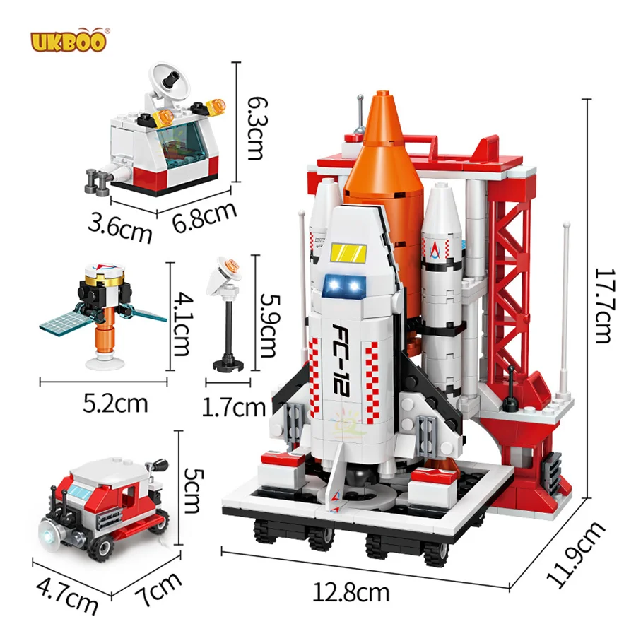 

Free Shipping UKBOO 664PCS Launch City Space Shuttle Loading And Transportation Center Building Blocks Set Creative Rocket