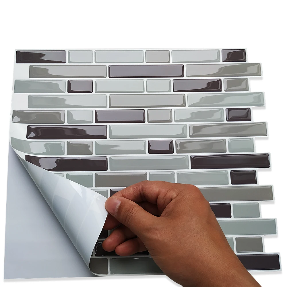 

3D wall mosaic tile Luxury sticker tiles for bathroom wall peel and stick self-adhesive decorative mosaic wall tile, Cmyk, pantone color (pms),customized