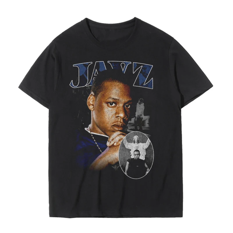 

JAY Z Black T Shirt Hip Hop Streetwear Male T-Shirt Men Rapper Casual Women Tops Tee
