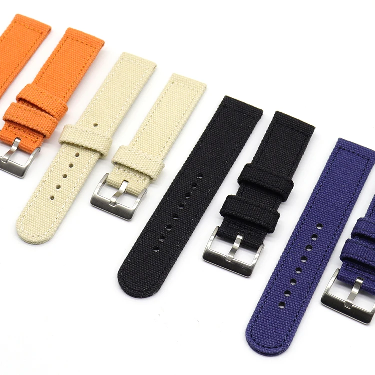 

Custom Printed Retro Fabric Watch Band For Apple Stainless Steel Fitness Canvas Nato Watch Straps, White/blue/orange/black/custom