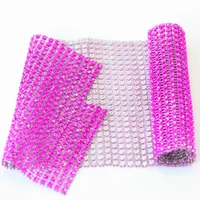 

Over 30 Colors Factory Price 24 Rows 4mm Silver Base 10 Yards/Roll Crystal Rhinestones Mesh Roll Without Zircons