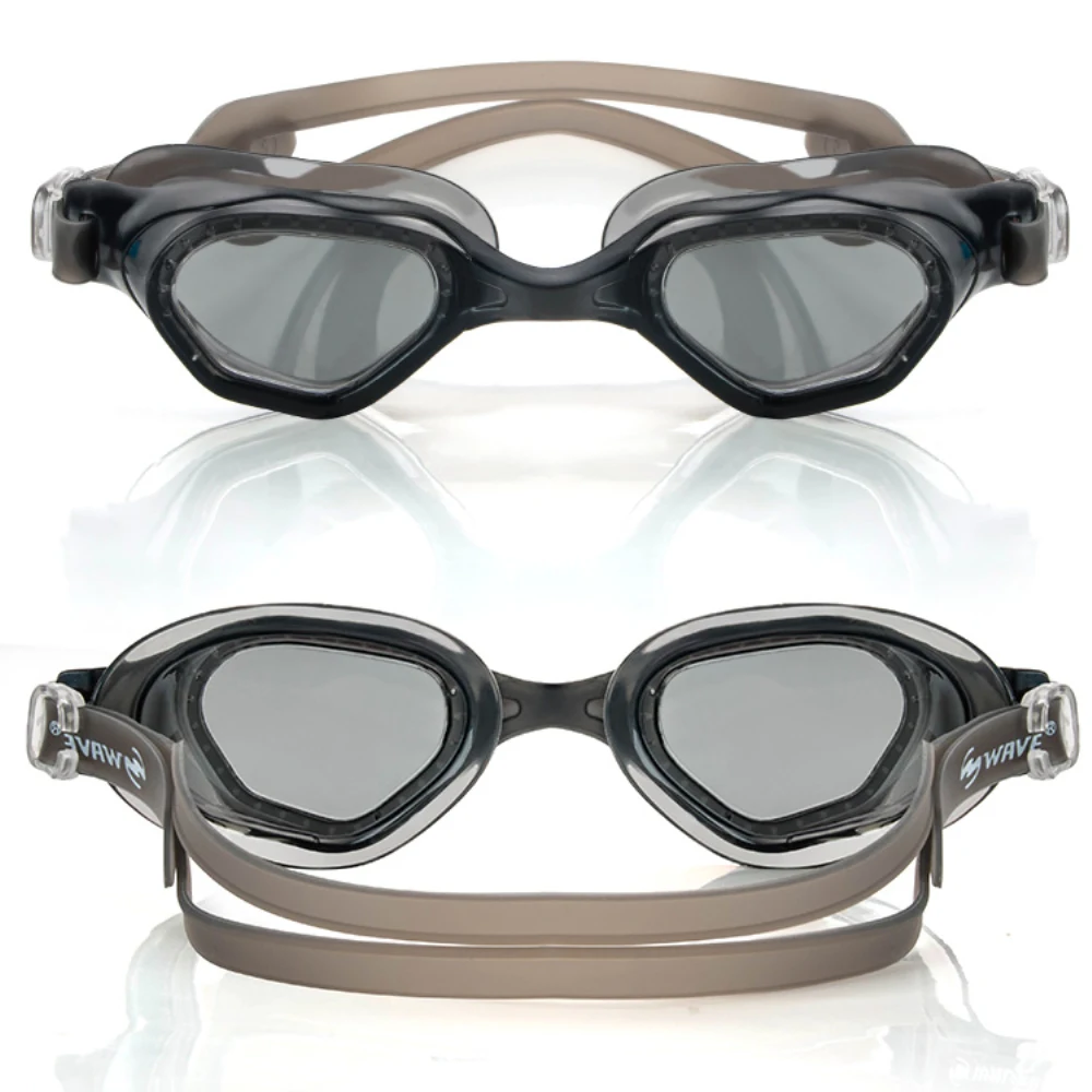 

best eye ear protection advanced adult antifog smart famous brand colourful coating swim goggles pvc case, Brown/custom