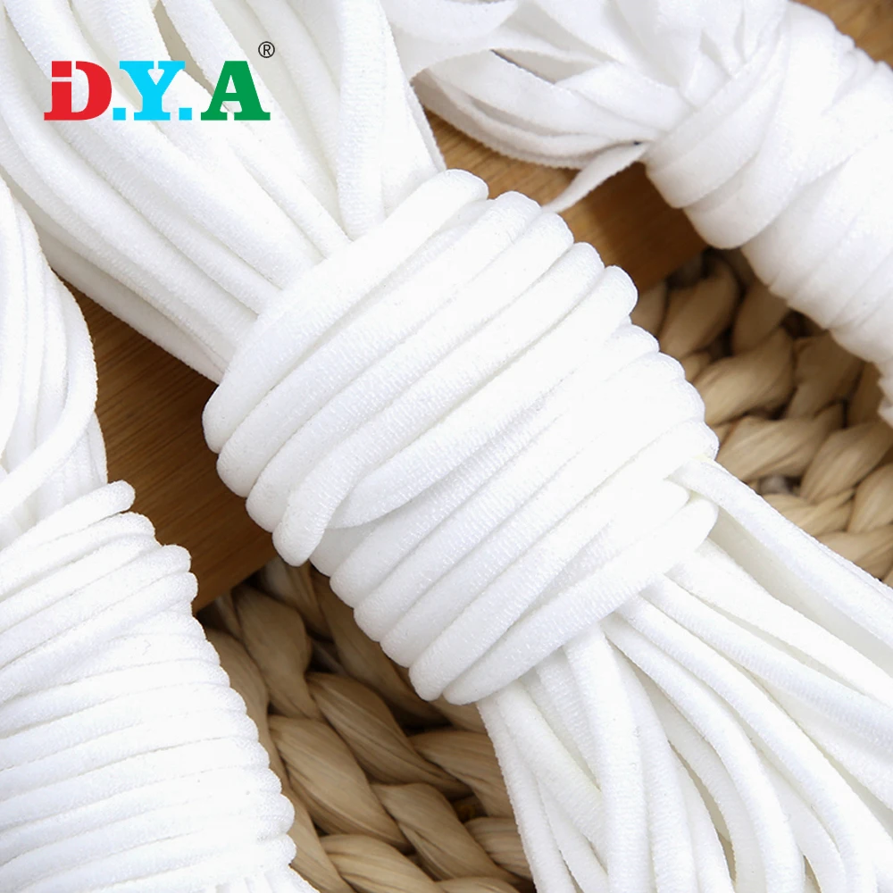 

High Quality Disposable Ear Loop Elastic Band 3mm Round Elastic Ear Loop, White