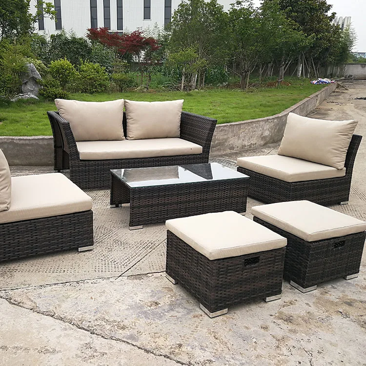 
HTB-R004 wicker sofa rattan garden sofa set furniture outdoor garden sofa set 