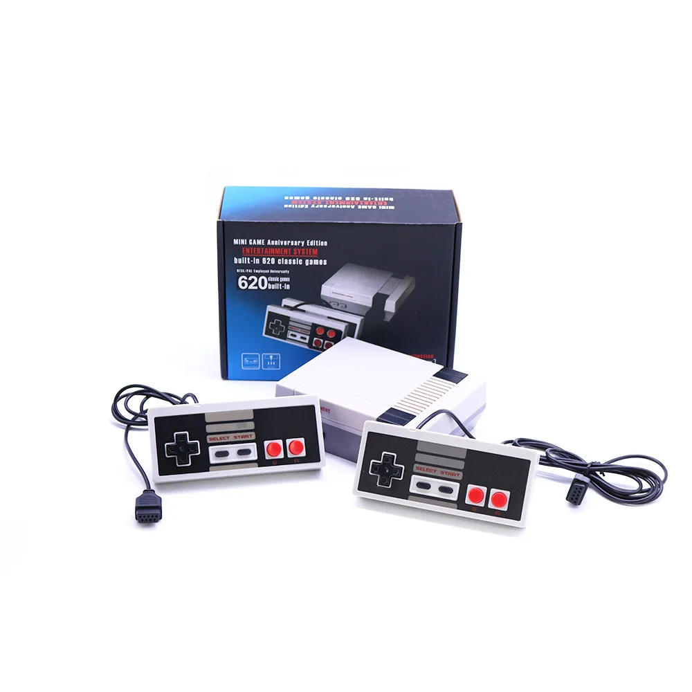 

Amazon golden supplier mini handheld TV video retro consola 620 built-in games with 2 controllers
