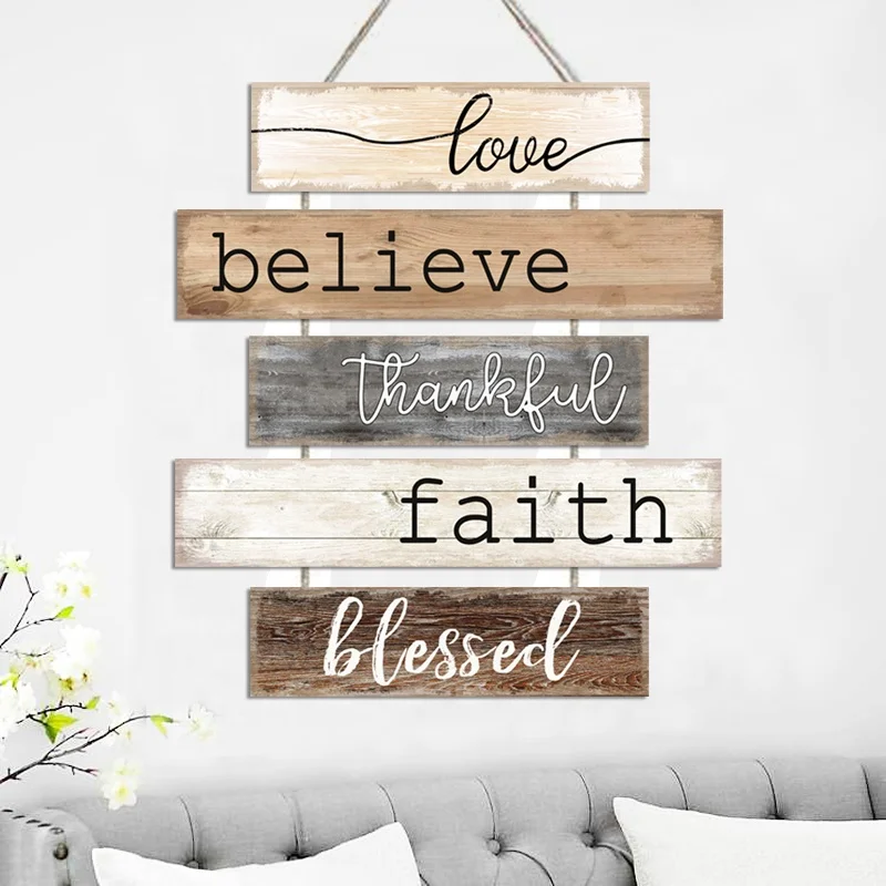 
Custom design decorative wood wall plaque with rope wooden wall plaques with sayings 