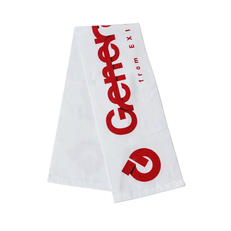Hot Sale 100% Cotton Digital Printing Slogan Sports Towel Cheering Towel with Logo